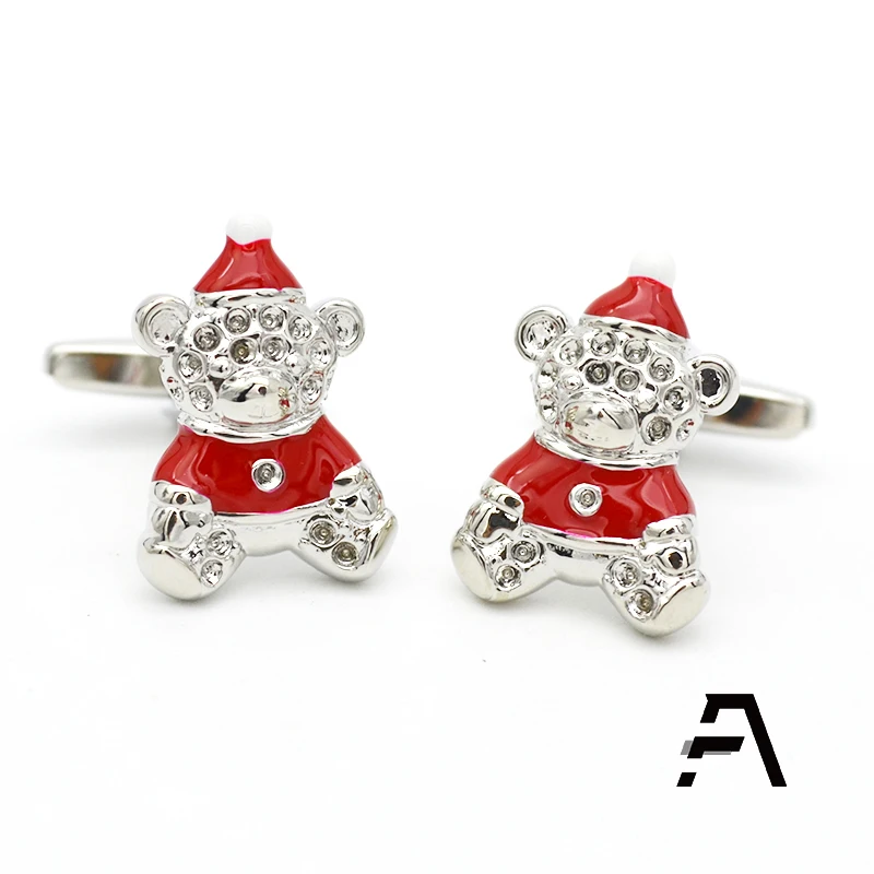 Christmas bear gift cufflinks for men