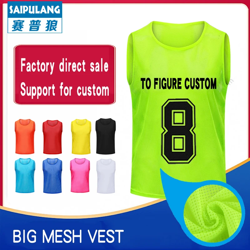
Factory direct sale soccer jersey Custom soccer training vest cheap football vest team vest mesh soccer training bibs 