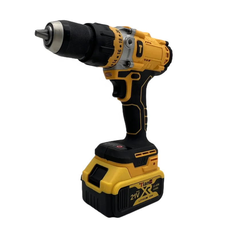 High-Power Cordless Electric Drill with Three Functions for Industrial Use Featuring Hammer Drill and Impact Drill Features