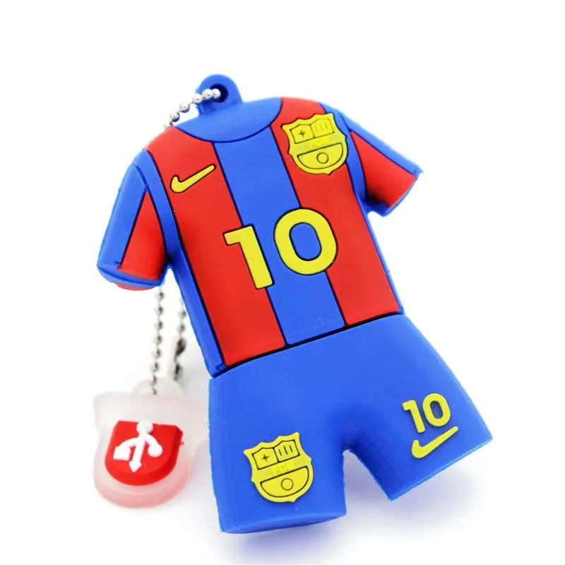 Soccer Sports Team Clothing USB Flash Drive PVC USB Memory Stick Custom Pendrive 2.0/3.0 Suitable for Commemorative Gifts