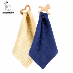 Kangobaby 2 шт./компл. Удобные однотонные хлопковые Марлевое полотенце для лица для конкурсов красоты для маленьких детские мягкие полотенце