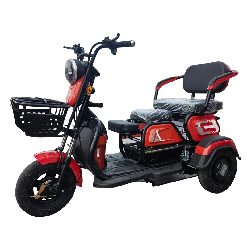  Fashionable adult 500W48V electric tricycle for 3 people with big carrying