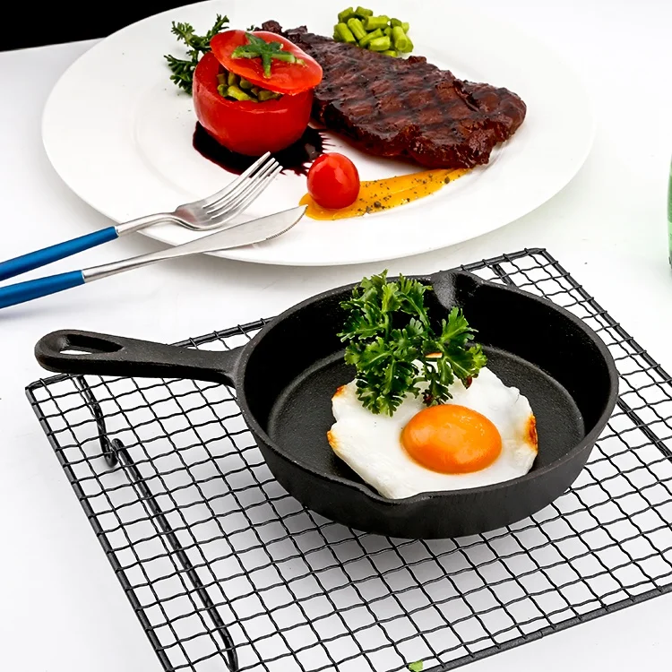 
Home Kitchen Lightweight Round Portable Cast Iron Fry Pan 