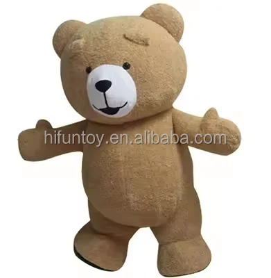 Funtoys 2m 2.6m 3m adult size colorful plush inflatable teddy mascot character cartoon suit cosplay bear mascot costume for sale