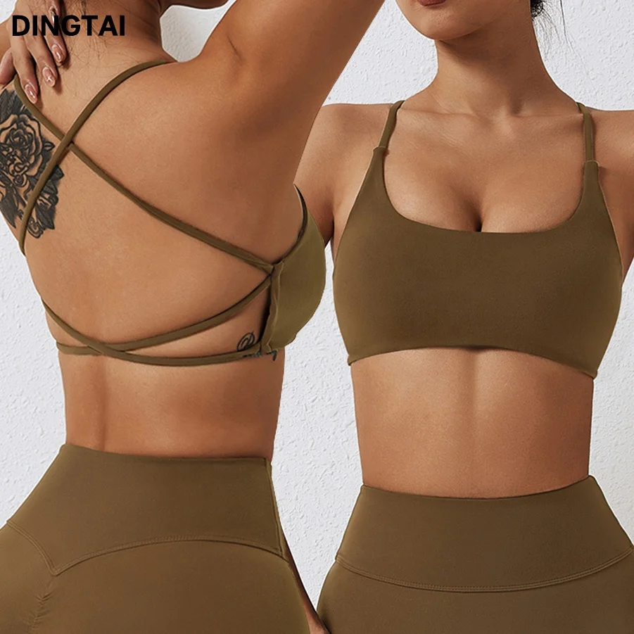Customise High Quality Sexy Strappy Sports Bra Top Women Fitness Yoga Bra for Women
