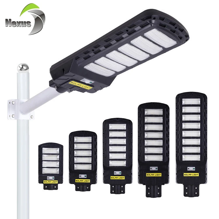 Высококачественный черный SMD IP65 Водонепроницаемый Открытый 100 Вт 150 200 250 300 ABS светодиодный уличный светильник на солнечной батарее