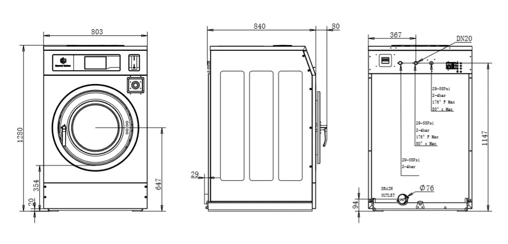 Laundry Washing Machine 12KG-20KG Self-service washing machine Washing Equipment for Sale