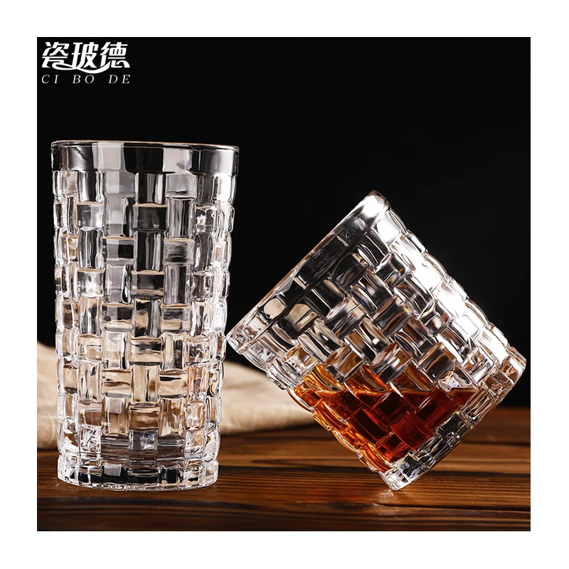 Custom logo home bar whiskey glass cup crystal water jug drinking water glasses set water glasses