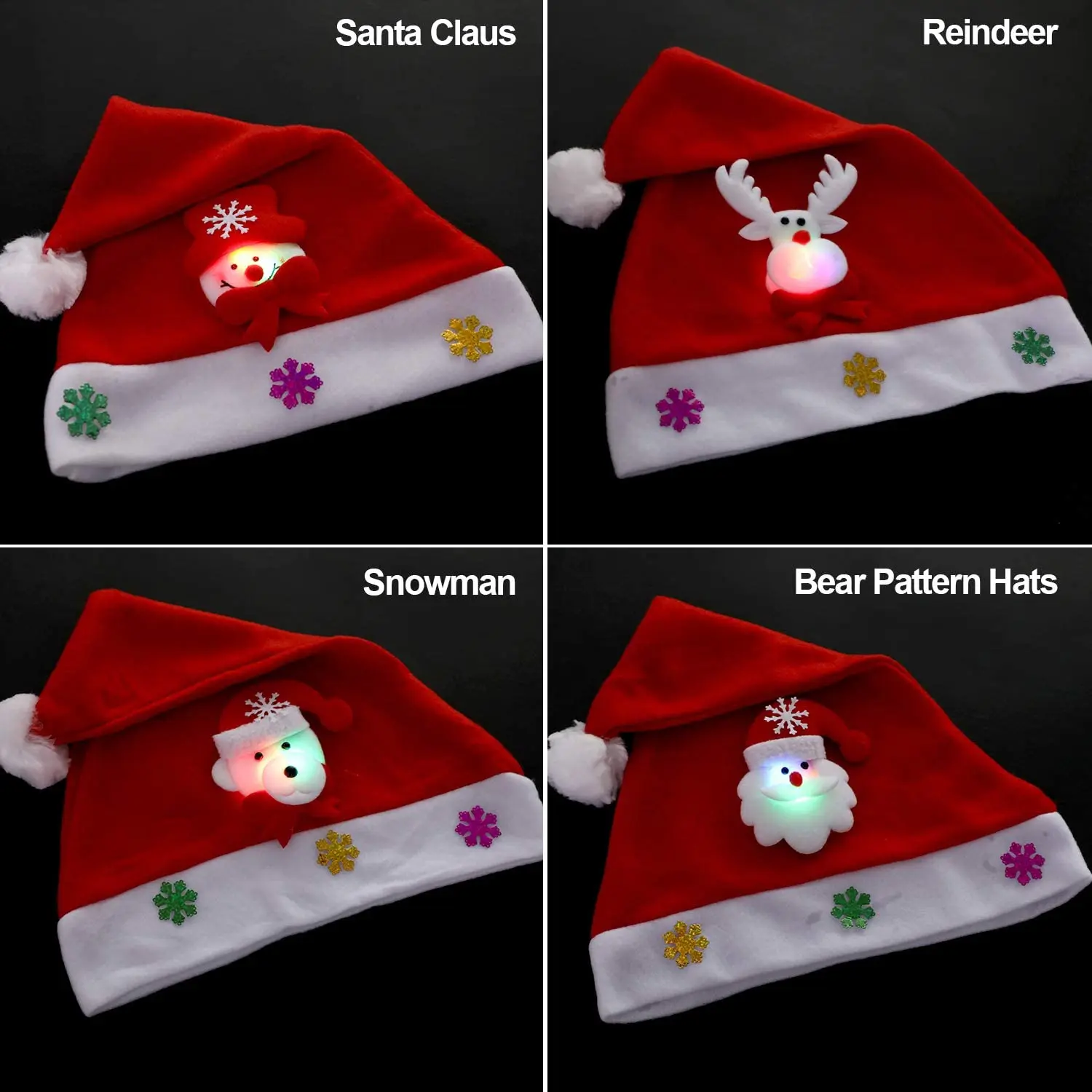 Оптовая продажа, Праздничные рождественские украшения, Рождественская мини-шляпа с подсветкой