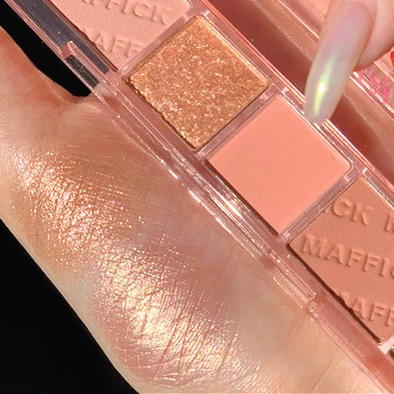 MAFFICK 8 Color High Pigment Sequins Pearly Luster Eye Shadow Palette Clear Case Chrome Rainbow Eyeshadow Pallette OEM low MOQ