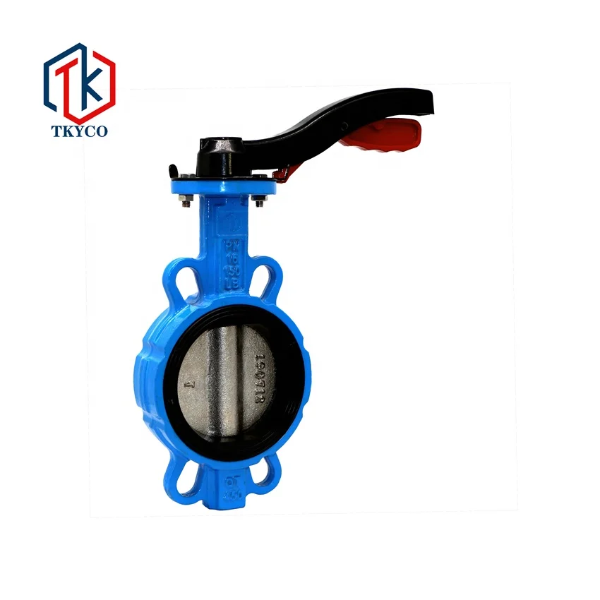 Taike Valve Factory Price Ductile Cast Iron Wafer Manual Butterfly Valves
