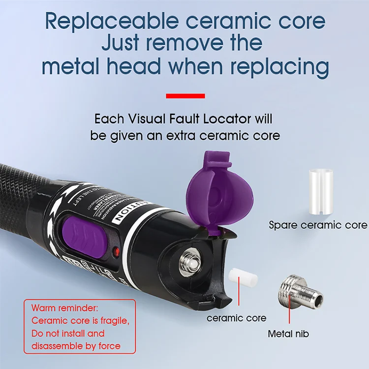 High Quality Optic Fiber Red Light Pen 10mw Visual Fault Locator 50km VFL 30 KM
