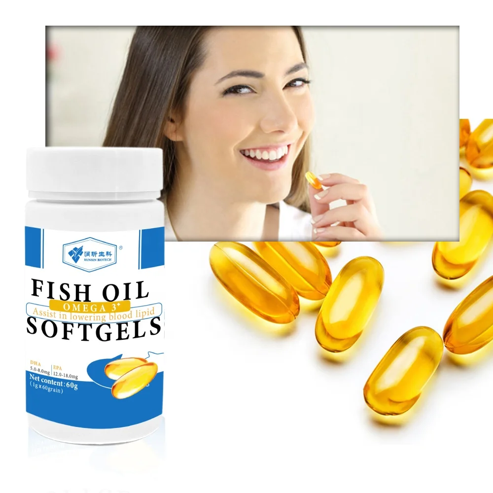 Factory Wholesale Health Food Supplement Omega3 DHA EPA Fish Oil Softgel Capsule