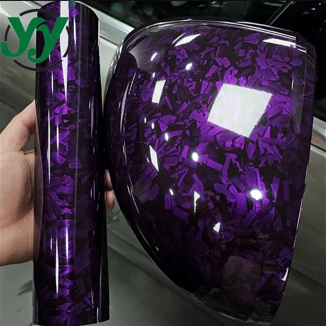 Glossy Purple Crystal Forged Carbon Fiber Wrapping Vinyl Film Motorcycle Stickers Decals Auto Accessories Wrap Foil