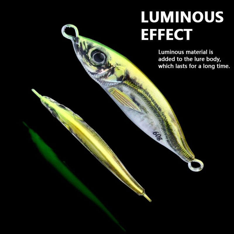 OEM ODM Jigging Fishing Lure Tackle Leurre De Peche Lead Metal Casting Swimming Bait 20g 30g 40g 60g 80g Slow Pitch Jigs Lures