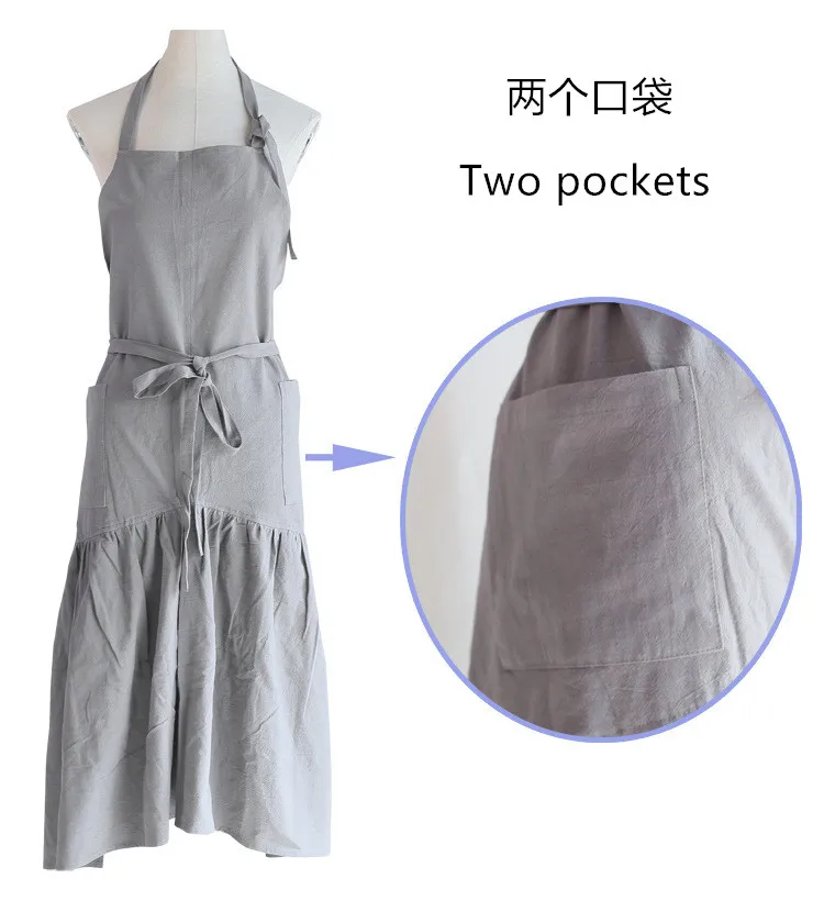
Cotton and linen long flower shop sleeveless apron restaurant kitchen antifouling apron waiter fishtail overalls gardening apron 