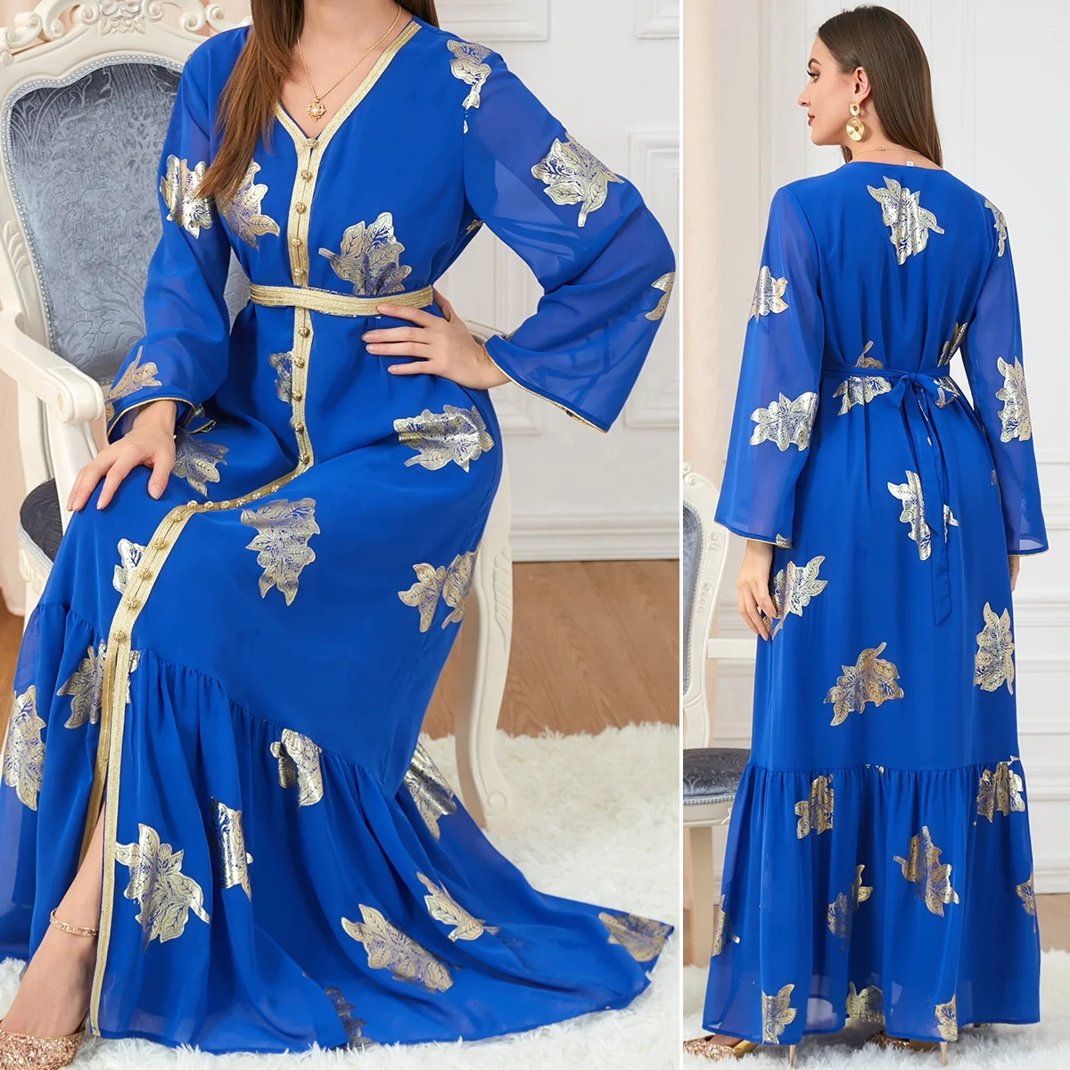 Middle East kaftan marocain Dubai Saudi Arab Morocco Caftan Gilding Women Muslim Dress
