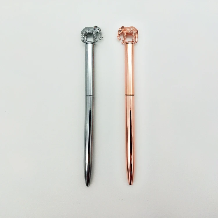 New Arrival Custom Logo Fancy Cute Metal Ball Pen Metal Elephant Animal Pen