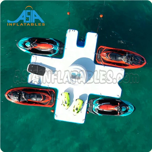 DWF Custom Inflatable Jetski Dock, Inflatable Water floating mat Pontoon Platform For Yacht