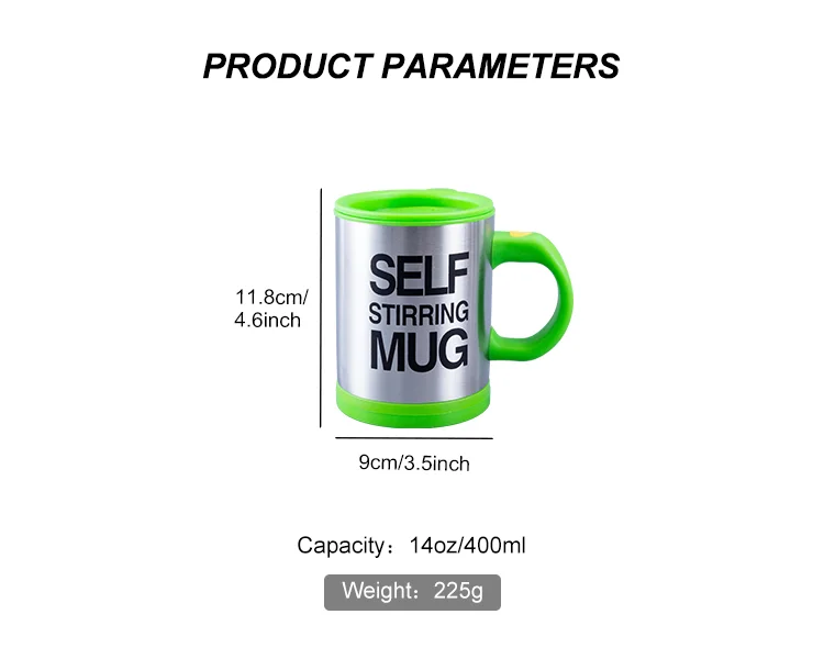 Office Home Stainless Lazy Auto Self Stirring cup Mixing Coffee cup