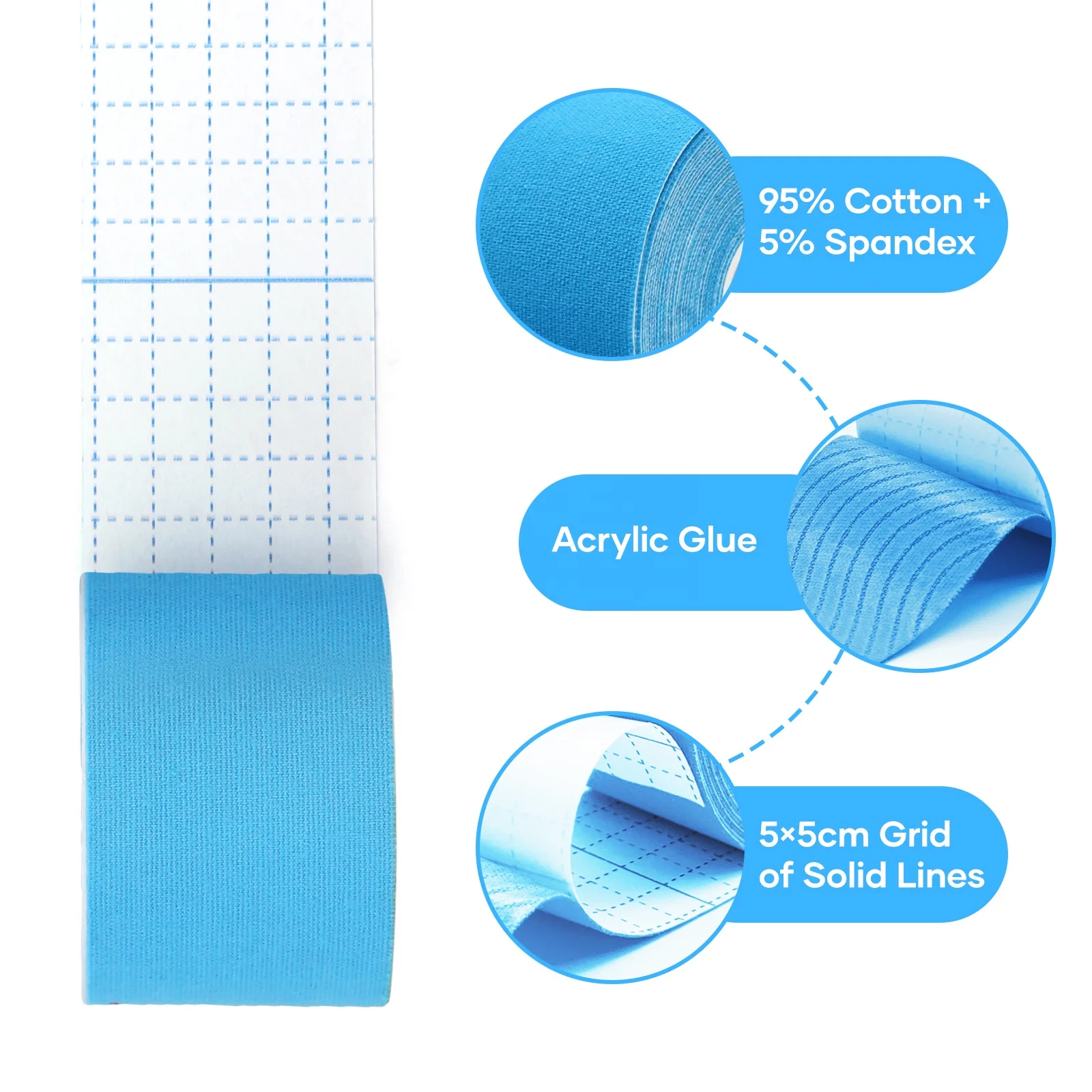 ISO CE Certificated Ultra-strong Hypoallergenic Breathable  Kinesiology tape Antheles tape Sports tape