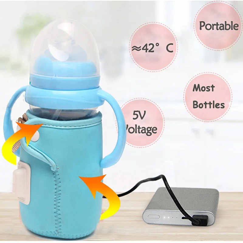 USB Milk Bottle Warmer Baby Portable Travel Cup Warmer Cover Nursing Food Feeding Bottle Heater Insulated Bag