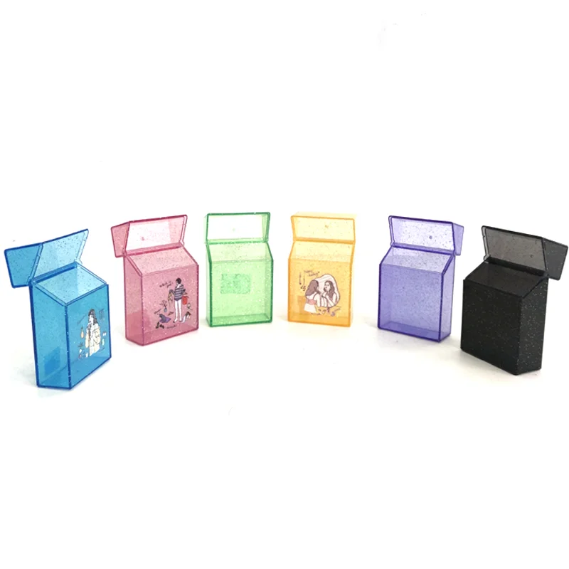 New Style Customizable Logo Smoking Cigarette Waterproof Girly Plastic Acrylic Cigarette Transparent Case Box