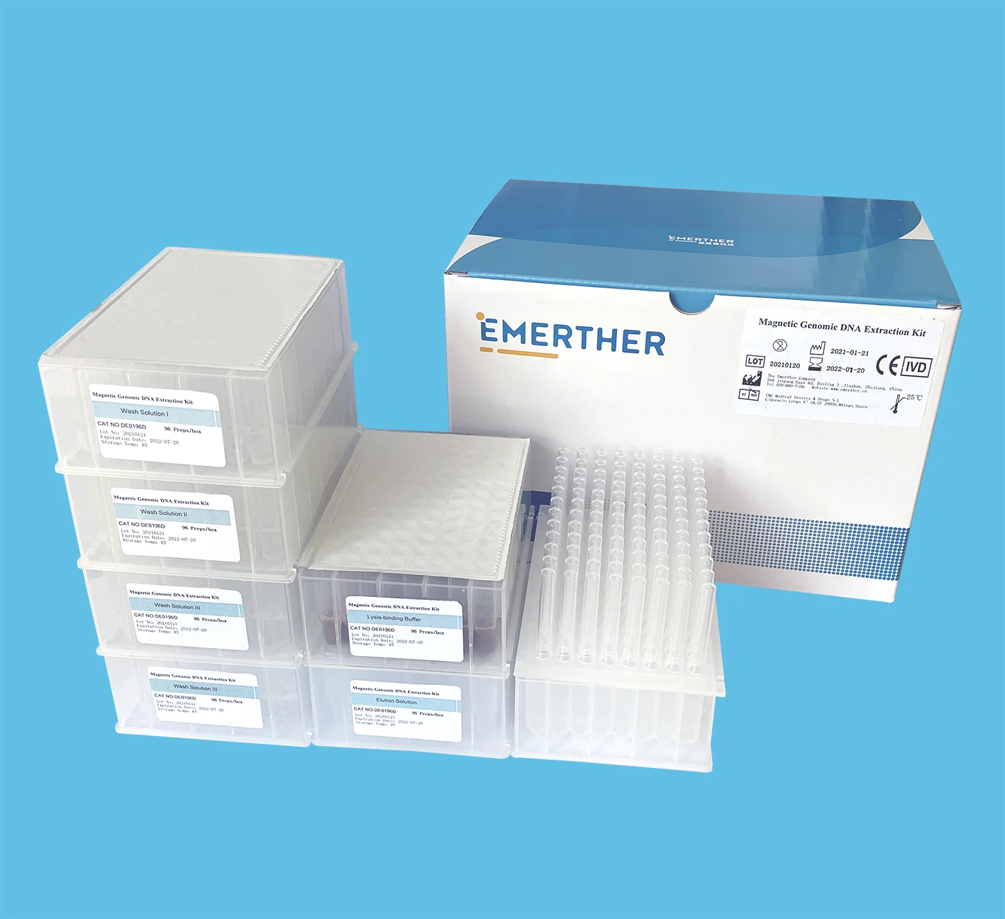 
Magnetic bead Genomic DNA Extraction Kit Bottles (96preps)Nucleic acid extraction or purification reagent 