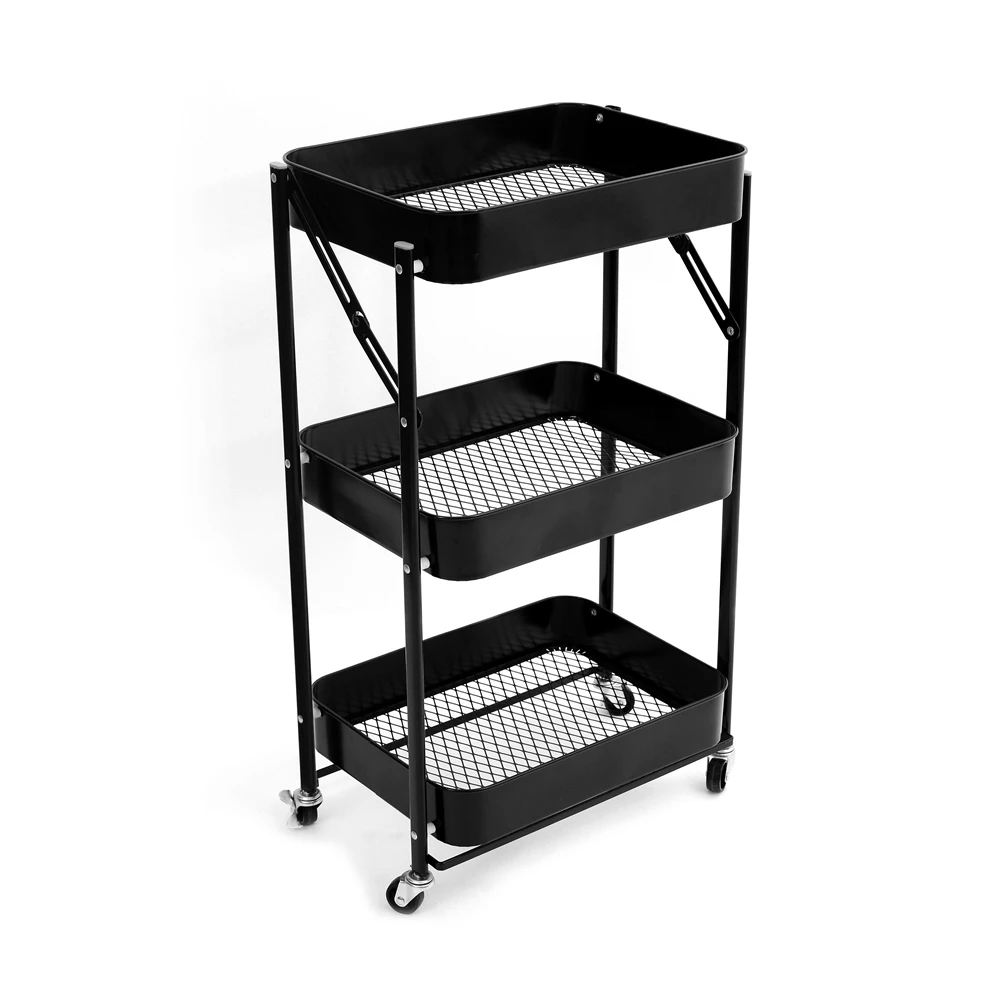 3 shelves vinyl bag housekeeping service cart welding cart multi-function with shelves