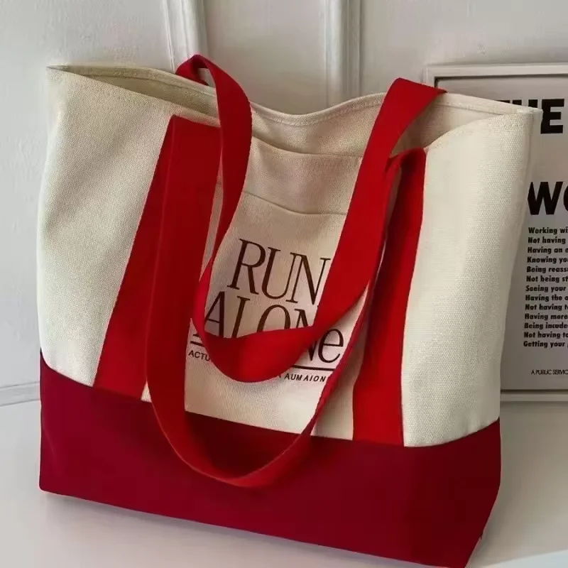 Custom Printed Logo Structured Sustainability Tote Bag Organic Black Cotton Color Gift Shopping Bag with Outside Pocket