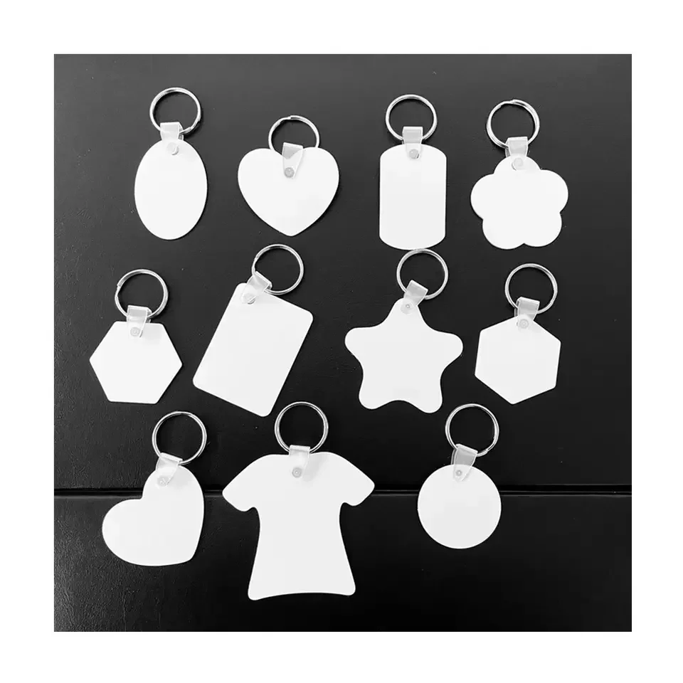 2024 Double Sided White Blank Dye Sublimation Keychains Blanks Aluminum Metal Keychain Tags