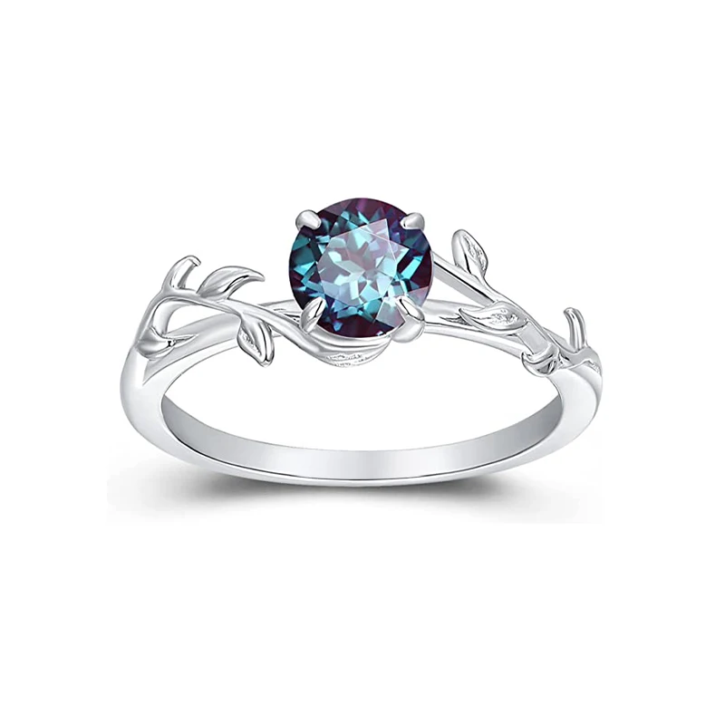 925 silver alexandrite jewelry rings heart shape alexandrite stone ring