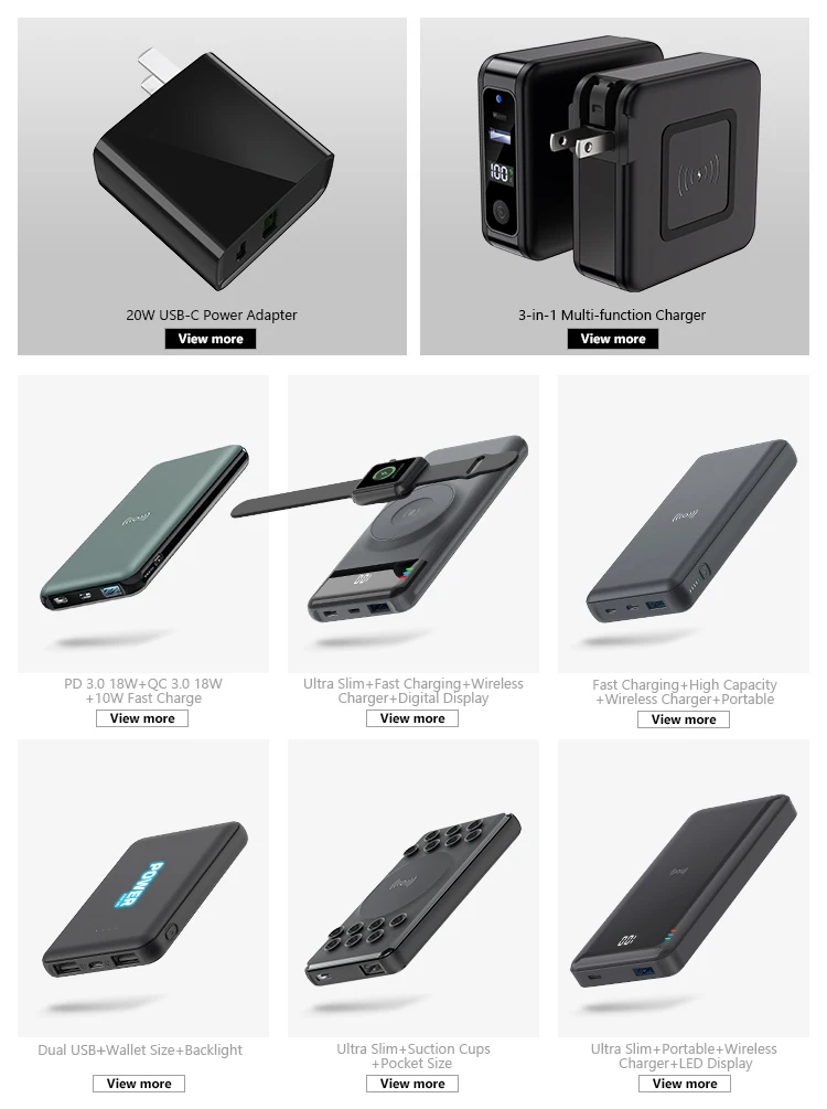 Recommended Wireless Charger, USB Charger, Wall Charger, PD Charger, Wireless Power Bank, PD Power Bank, Adapter, Wireless Charging Pad, Wireless Charging Stand, and More