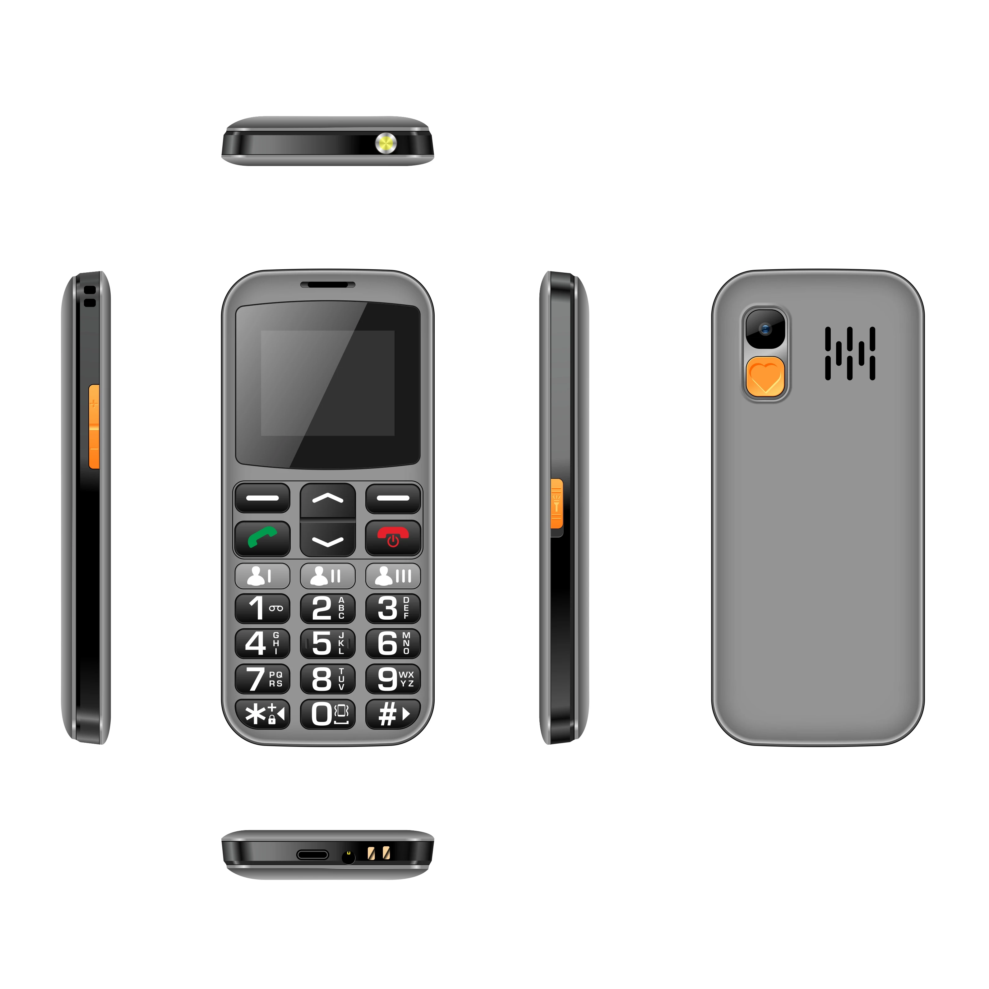 Big keyboard SOS 4G senior phone 2SIM bar mobile phone 1.77inch screen GSM Mobile Phone For Tecno for itel for samsung cellphone