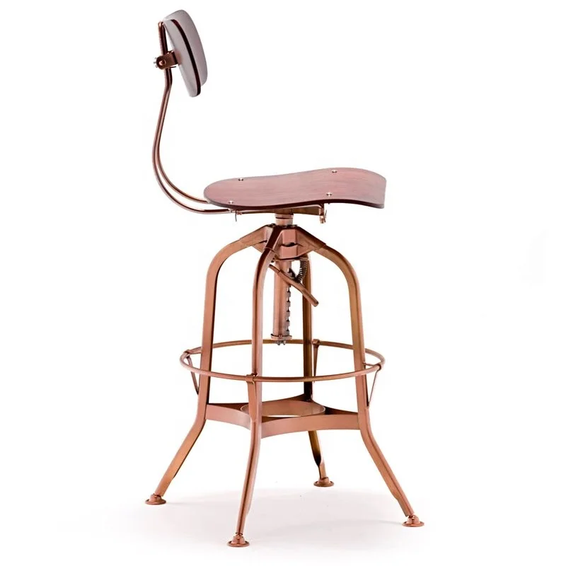 Retro industrial furniture club chair, Metal Swivel Steel Bar Chair,Vintage Bar Stools