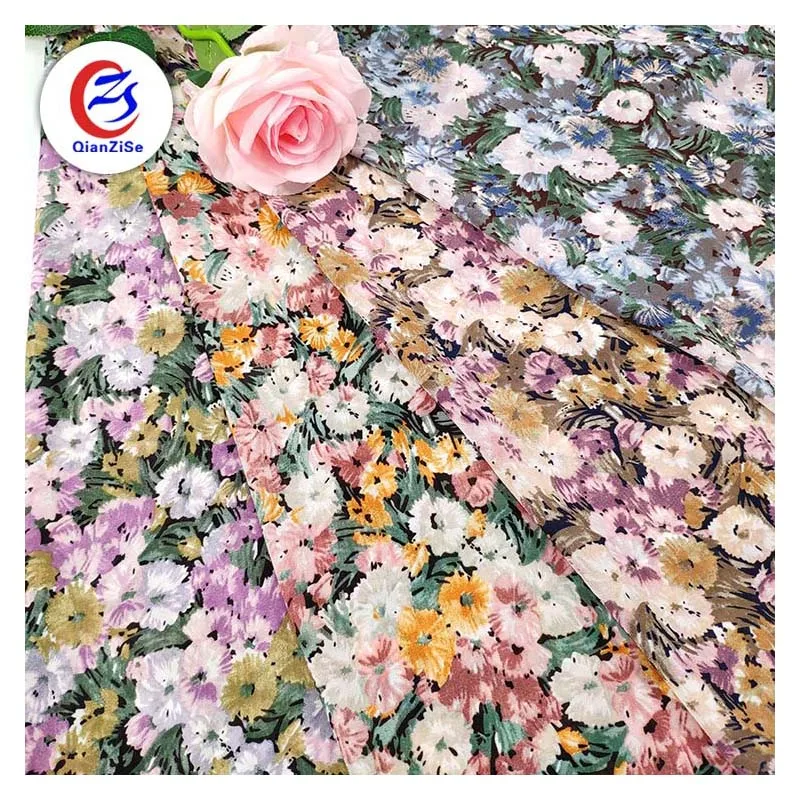 Рулон атласной цветочной ткани для модной одежды, китайский поставщик