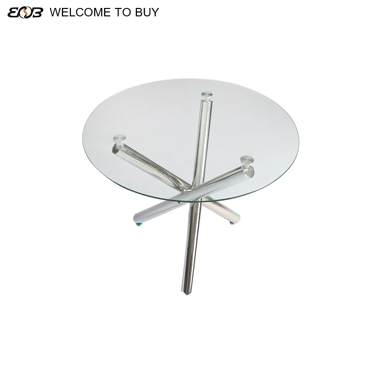 Chinese Hebei style exotic simple minimalist glass dining table set for family