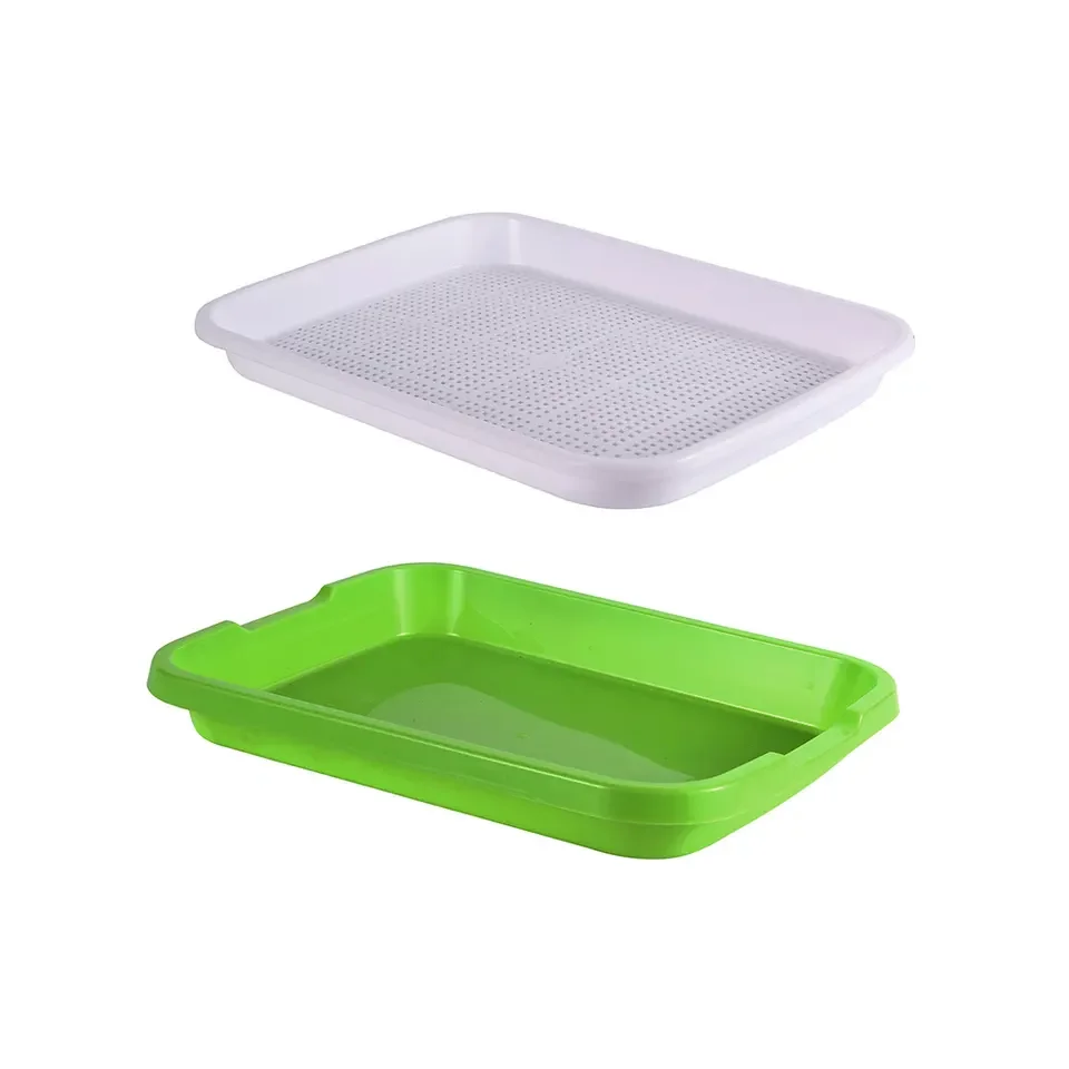 Hydroponic seed growing plastic plants hydroponic fodder grow tray 10 plant growing trays no drain holes