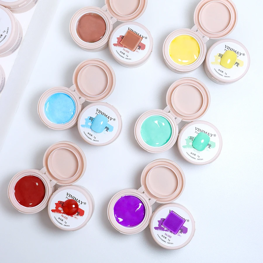 Vinimay 72 Colors Nail Art Painting Highly Pigmented Solid Cream Mud Gel  Canned Solid Pudding Gel Polish