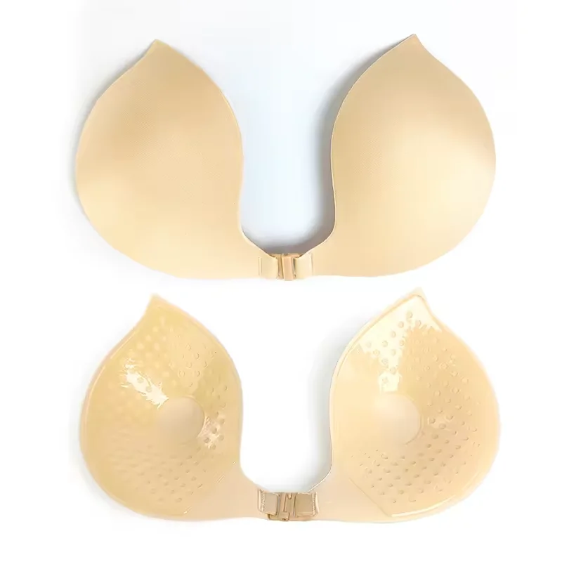 Self Adhesive Strapless Bra Front Closure Plus Size Bra Cup Invisible Women Lingerie Push-up Silicone Bra