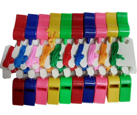 Hot Sale Plastic Multi-color Whistles With Strings For Children Teachers Trainers Customize Your Own Logo