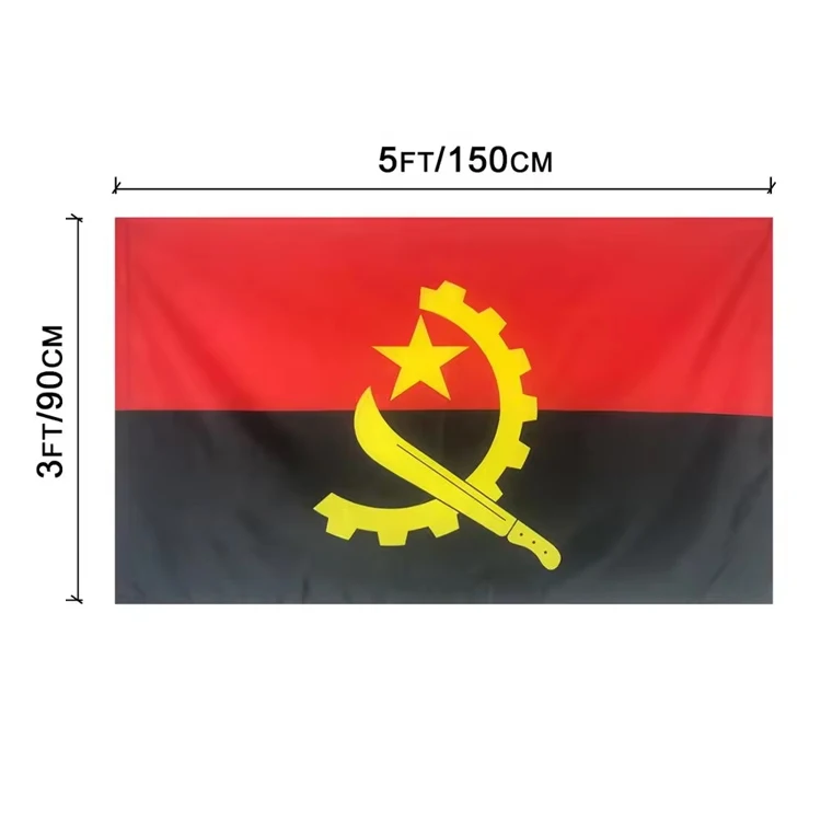 Fast Delivery 3X5 Ft 100% Polyester Angola Flag