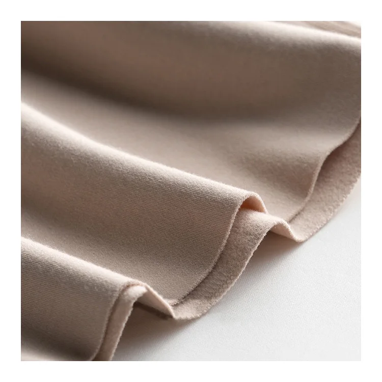 
small MOQ in stock free sample factory price knit fabric F11370 300gsm cotton viscose brush rib for yogawear shawl viscose cotto 