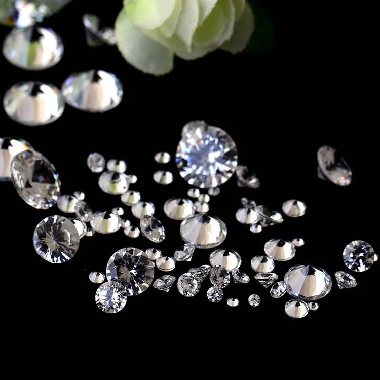 2404 Synthetic zircon bare stone nail zirconium eight center arrows round 0.9~3.5mm- 1000 pieces