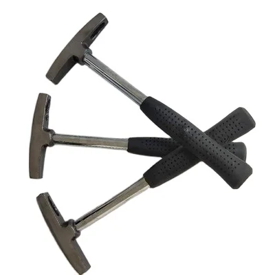 Magnetic roof axe wooden handle sheep horn hammer tent ground nail iron hammer life-saving tool