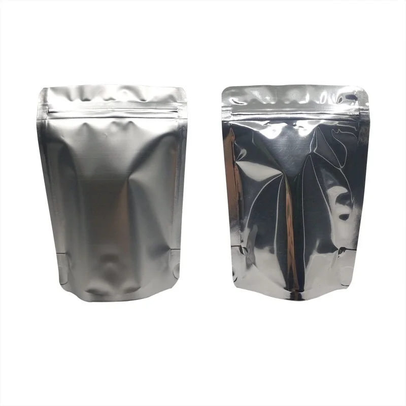 P114  14X20X8 cm Wholesale Price Mini Resealable Custom Tea Silver Mylar Aluminum Foil Pouch Food Packaging Bag