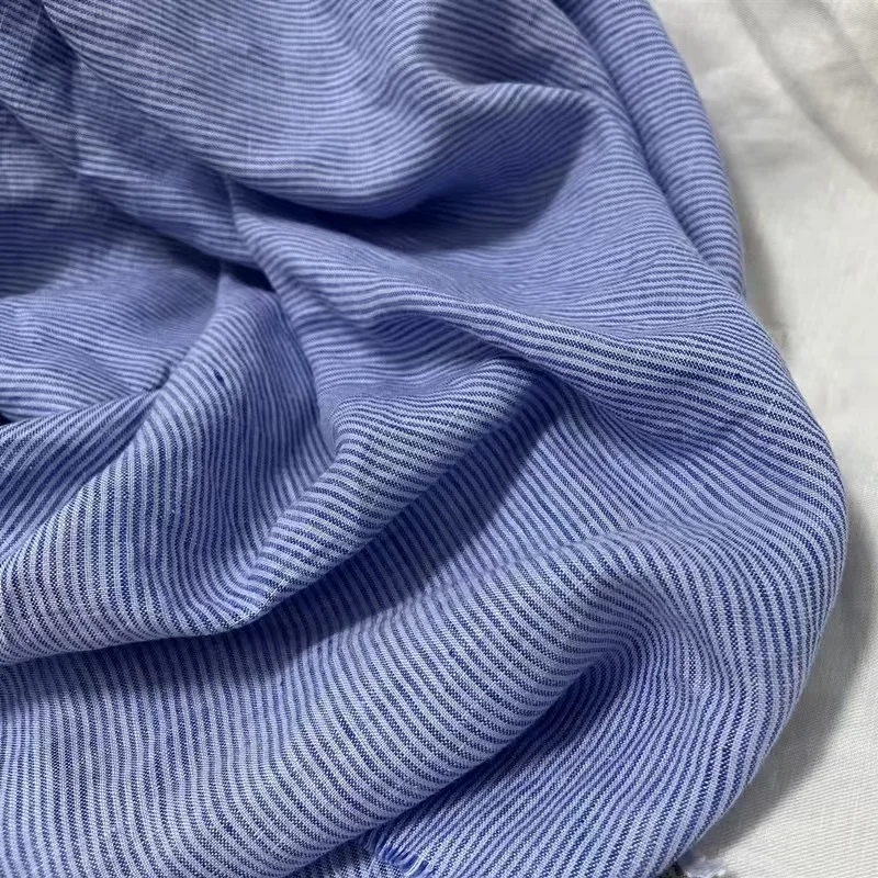 Factory supply custom design woven yard dyed stripe 100%linen flax fabric