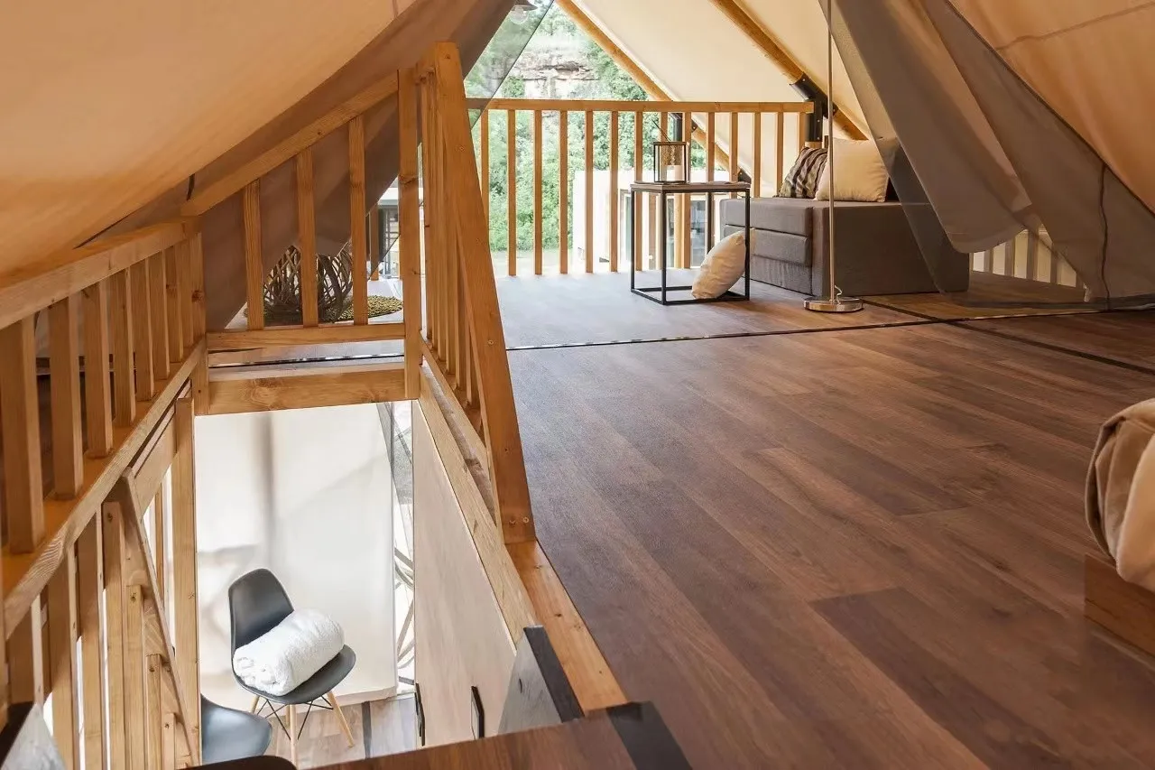 Outdoor luxury resort hotel loft safari tent house double-layer glamping tent