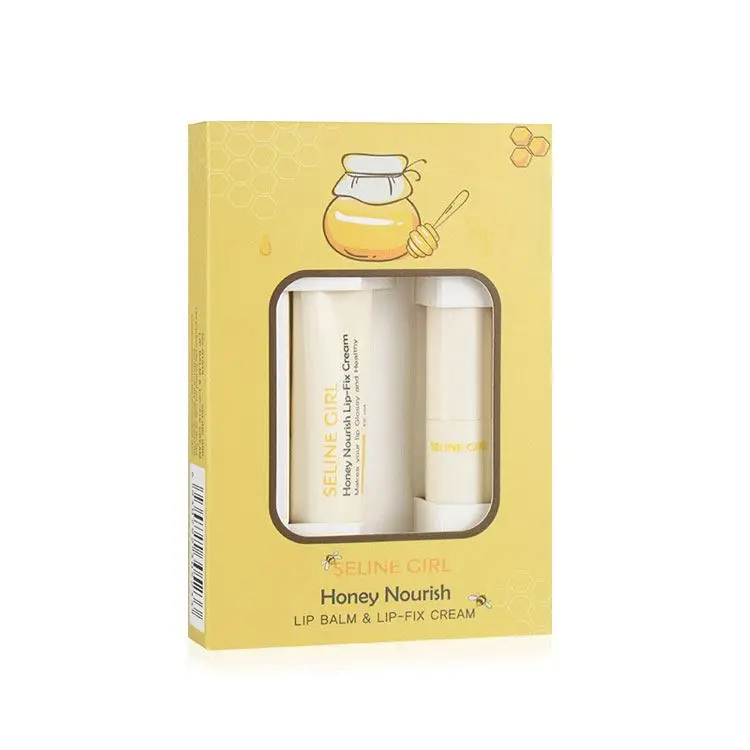 Skincare lip protection repair honey lip moisten day and night lip cream and pink velvet lipstick