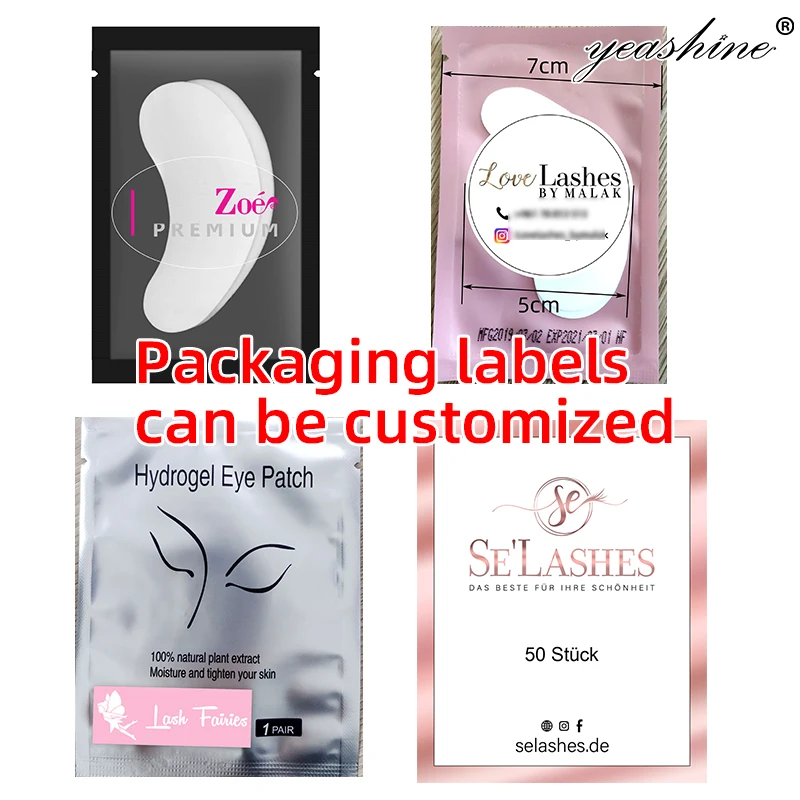Sticker Black Logo Pink Grafting Lint Free Collagen Eyelash Eyepad Extension Pad Mask Gel Under Hydrogel Eyepatch Eye Patch Lash